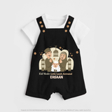 Eid Mode Activated Personalized Family Theme Kids Dungaree - BLACK - 0 - 5 Months Old (Chest 18")