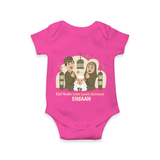 Eid Mode Activated Personalized Family Theme Kids Romper - HOT PINK - New Born (Chest 14")