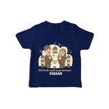Eid Mode Activated Personalized Family Theme Kids T-Shirt - NAVY BLUE - 0-5 Months Old (Chest 17")