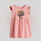 Eid Mubarak Calligraphy Personalized Kids Baby frock - BABY PINK - 0 - 3 Months Old (Chest 17")