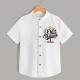 Eid Mubarak Calligraphy Personalized Kids Shirt - WHITE - 0 - 6 Months Old (Chest 23")