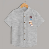 Eid with ammu & abbu boy version Personalized Kids Shirt - GREY - 0 - 6 Months Old (Chest 23")