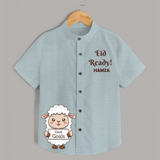 Eid ready Personalized Kids Shirt - ARCTIC BLUE - 0 - 6 Months Old (Chest 23")