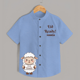 Eid ready Personalized Kids Shirt - SKY BLUE - 0 - 6 Months Old (Chest 23")