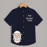 Eid ready Personalized Kids Shirt - NAVY BLUE - 0 - 6 Months Old (Chest 23")