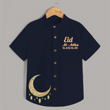Eid Al adha Personalized Kids Shirt - NAVY BLUE - 0 - 6 Months Old (Chest 23")