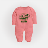 Personalized Eid Al Adha Baby Full Body Suit with Goat Illustration - PEACH - New Born (Chest 7.5")