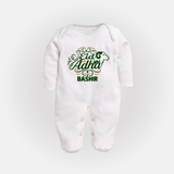 Personalized Eid Al Adha Baby Full Body Suit with Goat Illustration - WHITE - New Born (Chest 7.5")