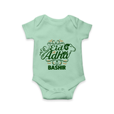 Personalized Eid Al Adha Baby Romper with Goat Illustration - MINT GREEN - New Born (Chest 14")