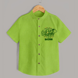 Personalized Eid Al Adha Baby Shirt with Goat Illustration - LIME GREEN - 0 - 6 Months Old (Chest 23")