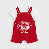 Personalized Eid Al Adha Baby dungaree with Goat Illustration - RED - 0 - 5 Months Old (Chest 18")