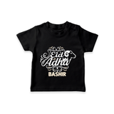Personalized Eid Al Adha Baby Tshirt with Goat Illustration - BLACK - 0-5 Months Old (Chest 17")