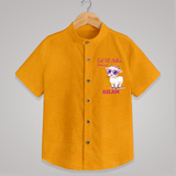 Eid Ul Adha Mubarak Cute Lamb Personalized Baby Shirt - CHROME YELLOW - 0 - 6 Months Old (Chest 23")