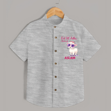Eid Ul Adha Mubarak Cute Lamb Personalized Baby Shirt - GREY - 0 - 6 Months Old (Chest 23")