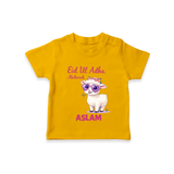 Eid Ul Adha Mubarak Cute Lamb Personalized Baby Tshirt - CHROME YELLOW - 0-5 Months Old (Chest 17")
