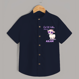 Eid Ul Adha Mubarak Cute Lamb Personalized Baby Shirt - NAVY BLUE - 0 - 6 Months Old (Chest 23")