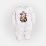 Eid Mubarak Sheep & Camel Personalized Baby Full Body Suit - WHITE - New Born (Chest 7.5")