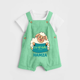 Eid Al Adha Cute Sheep Personalized Baby dungaree - GREEN - 0 - 5 Months Old (Chest 18")