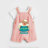 Eid Al Adha Cute Sheep Personalized Baby dungaree - PEACH - 0 - 5 Months Old (Chest 18")