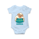 Eid Al Adha Cute Sheep Personalized Baby Romper - BABY BLUE - New Born (Chest 14")