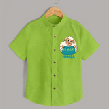Eid Al Adha Cute Sheep Personalized Baby Shirt - LIME GREEN - 0 - 6 Months Old (Chest 23")