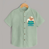 Eid Al Adha Cute Sheep Personalized Baby Shirt - MINT GREEN - 0 - 6 Months Old (Chest 23")