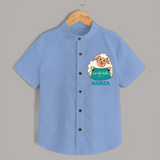 Eid Al Adha Cute Sheep Personalized Baby Shirt - SKY BLUE - 0 - 6 Months Old (Chest 23")