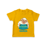 Eid Al Adha Cute Sheep Personalized Baby Tshirt - CHROME YELLOW - 0-5 Months Old (Chest 17")