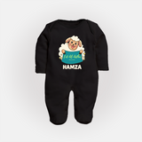Eid Al Adha Cute Sheep Personalized Baby Full Body Suit - BLACK - New Born (Chest 7.5")