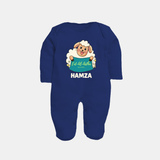 Eid Al Adha Cute Sheep Personalized Baby Full Body Suit - NAVY BLUE - New Born (Chest 7.5")