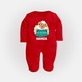 Eid Al Adha Cute Sheep Personalized Baby Full Body Suit - RED - New Born (Chest 7.5")