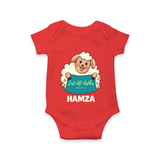 Eid Al Adha Cute Sheep Personalized Baby Romper - RED - New Born (Chest 14")