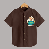 Eid Al Adha Cute Sheep Personalized Baby Shirt - CHOCOLATE BROWN - 0 - 6 Months Old (Chest 23")