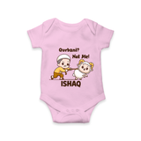 Qurbani Not Me Funny Eid Baby Romper (Personalized) - BABY PINK - New Born (Chest 14")