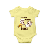 Qurbani Not Me Funny Eid Baby Romper (Personalized) - PASTEL YELLOW - New Born (Chest 14")