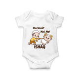 Qurbani Not Me Funny Eid Baby Romper (Personalized) - WHITE - New Born (Chest 14")