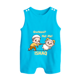 Qurbani Not Me Funny Eid Baby Button Romper (Personalized) - SKY BLUE - New Born (Chest 18")