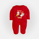 Qurbani Not Me Funny Eid Baby Full Body Suit (Personalized) - RED - New Born (Chest 7.5")
