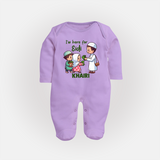 I’m Here for Eidi Cute Kids Eid Personalized Full Body Suit - LILAC - New Born (Chest 7.5")