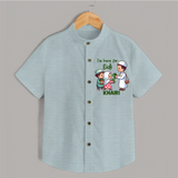 I’m Here for Eidi Cute Kids Eid Personalized Shirt - ARCTIC BLUE - 0 - 6 Months Old (Chest 23")