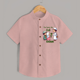 I’m Here for Eidi Cute Kids Eid Personalized Shirt - PEACH - 0 - 6 Months Old (Chest 23")