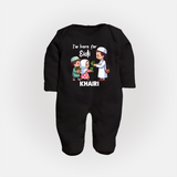 I’m Here for Eidi Cute Kids Eid Personalized Full Body Suit - BLACK - New Born (Chest 7.5")