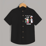 I’m Here for Eidi Cute Kids Eid Personalized Shirt - BLACK - 0 - 6 Months Old (Chest 23")