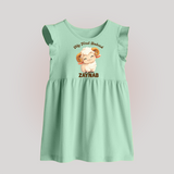 My First Bakrid Cute Lamb Personalized Baby Baby Frock - MINT GREEN - 0 - 3 Months Old (Chest 17")