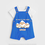 My First Eid with Family Sheep Theme Personalized Baby dungaree - COBALT BLUE - 0 - 5 Months Old (Chest 18")