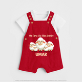 My First Eid with Family Sheep Theme Personalized Baby dungaree - RED - 0 - 5 Months Old (Chest 18")