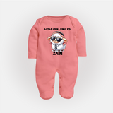 Little Star’s First Eid Stylish Lamb Personalized Baby Full Body Suit - PEACH - New Born (Chest 7.5")