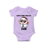 Little Star’s First Eid Stylish Lamb Personalized Baby Romper - LILAC - New Born (Chest 14")