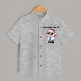 Little Star’s First Eid Stylish Lamb Personalized Baby Shirt - GREY - 0 - 6 Months Old (Chest 23")