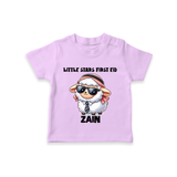 Little Star’s First Eid Stylish Lamb Personalized Baby Tshirt - LILAC - 0-5 Months Old (Chest 17")
